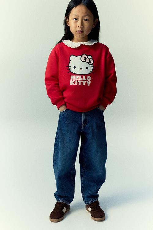Printed sweatshirt - red hello kitty