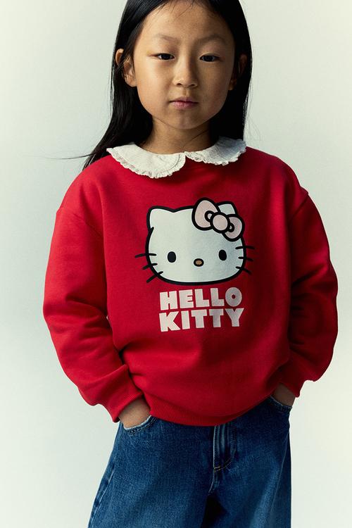 Printed sweatshirt - red hello kitty