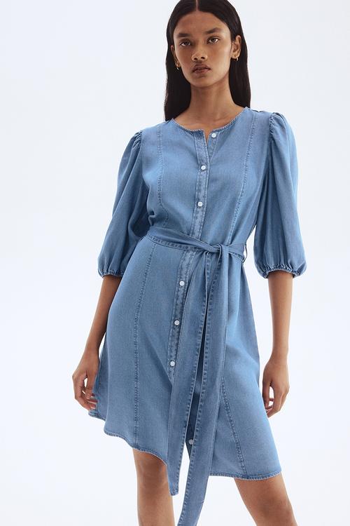 Denim shirt dress - denim blue