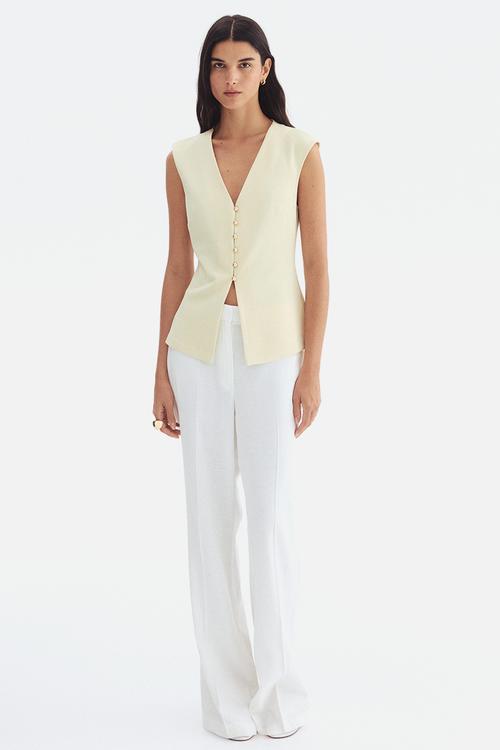 Interlock waistcoat - pale yellow