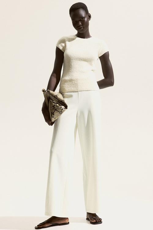 Wide trousers - cream