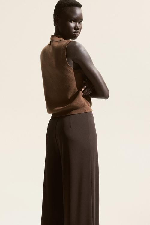 Wide trousers - dark brown