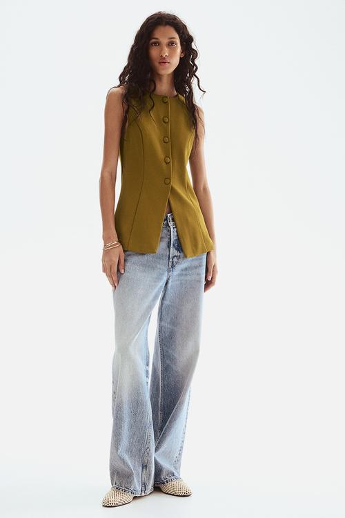 Ponte di roma waistcoat -  olive green 