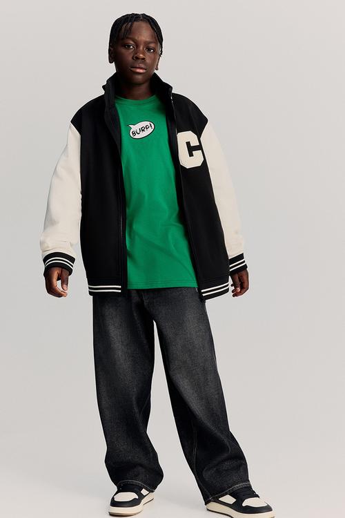 Loose-fit track jacket - black & white