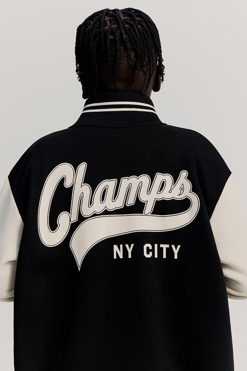 Loose-fit track jacket - black & white