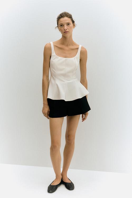Peplum vest top - light beige 