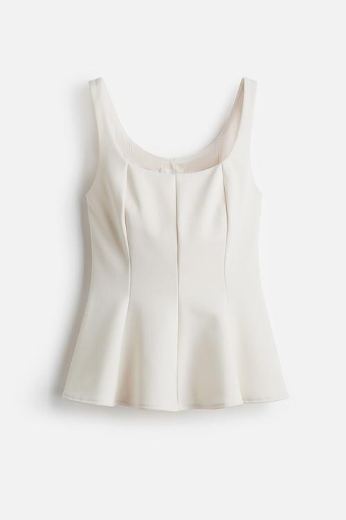 Peplum vest top - light beige 