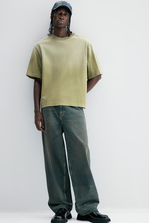 Oversized fit t-shirt - green & ombre