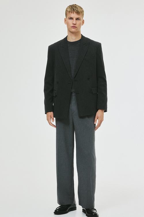 Loose fit tailored trousers - dark grey