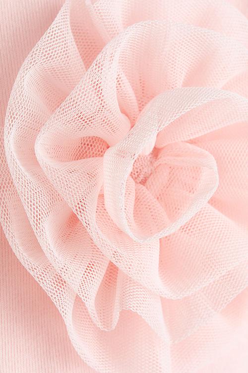 Tulle-appliqué top - light pink