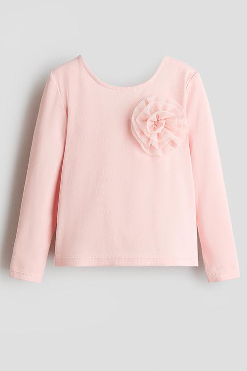 Tulle-appliqué top - light pink