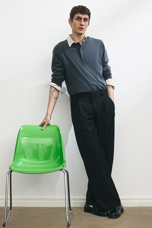 Loose fit tailored trousers - black