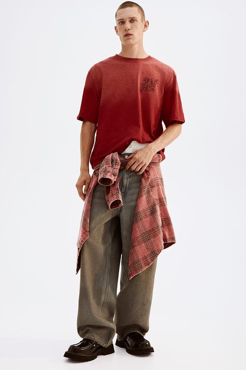 Oversized fit t-shirt - red dimes sq