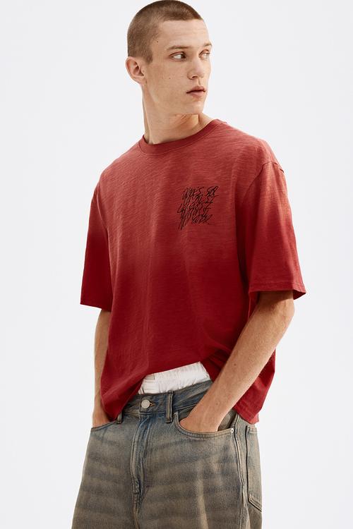 Oversized fit t-shirt - red dimes sq