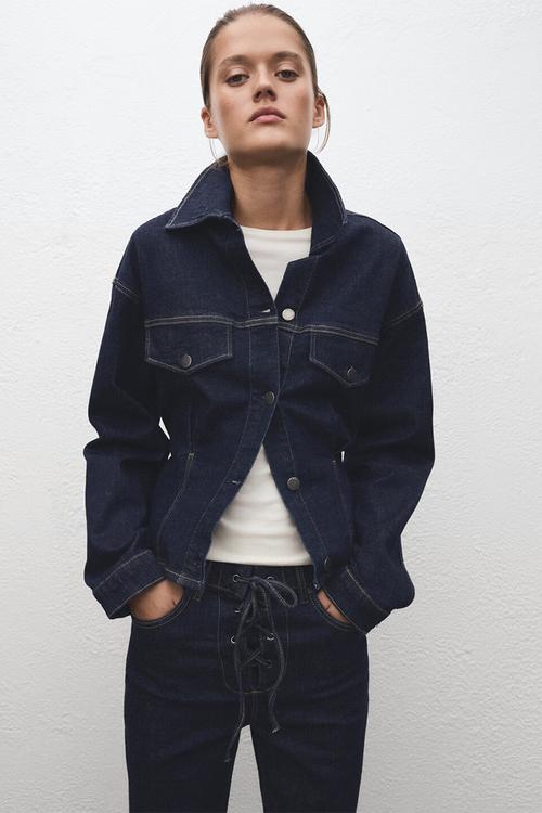 Jacket flor - open blue