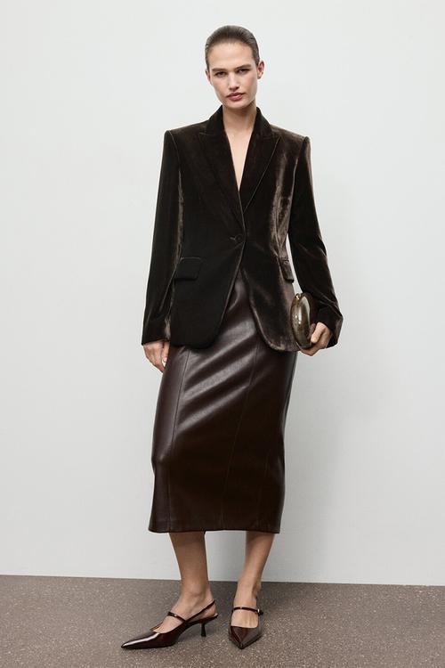 Blazer combi - dark brown