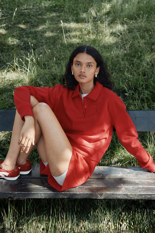 Loose-fit polo shirt - bright red/85 