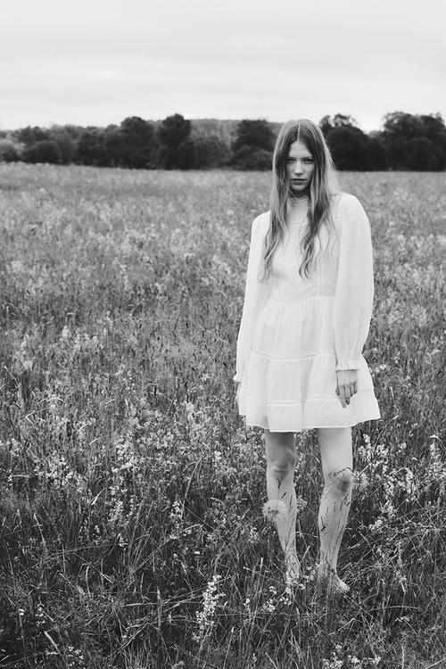 Ladder-lace-detail dress - white