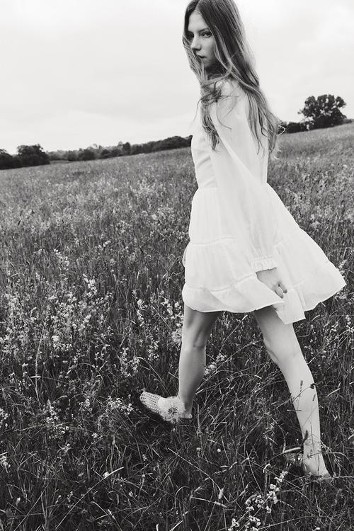 Ladder-lace-detail dress - white