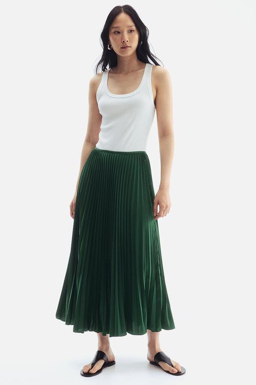 Pleated skirt - dark green