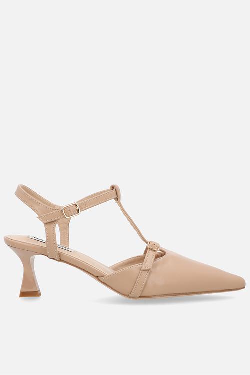 Nadia closed toe ankle strap - nude