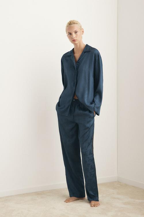 Pyjama shirt quars- dark blue
