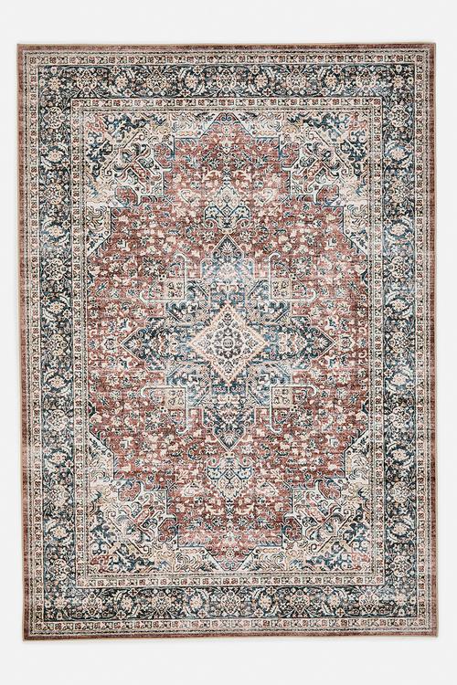 Flo Cotton Printed Rug Rust