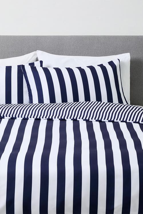 Stripe Duvet Cover - Navy Blue