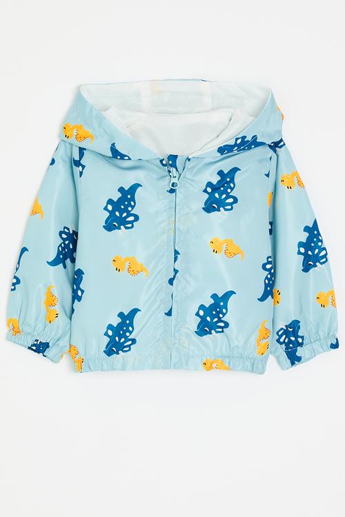Padded jacket with ears - light blue/dinos