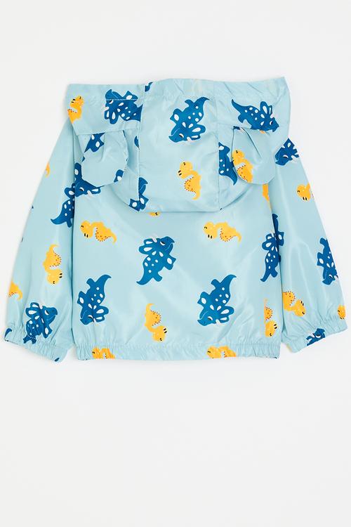 Padded jacket with ears - light blue/dinos