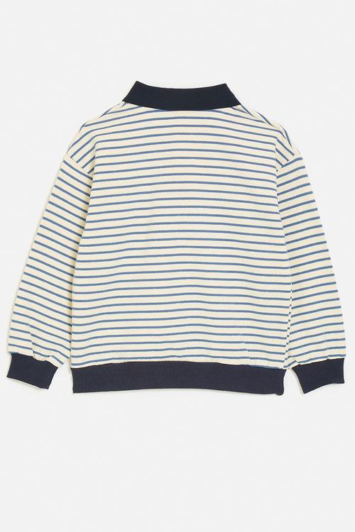 Stripe collared sweatshirt - multi