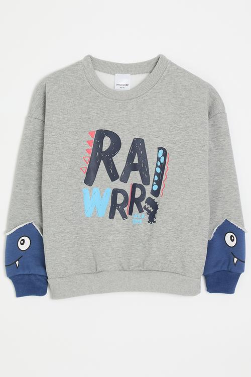 Dino graphic and sweatshirt - grey/blue/multi