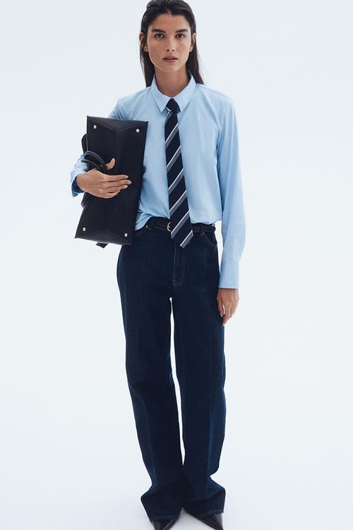 Cotton-blend shirt - light blue