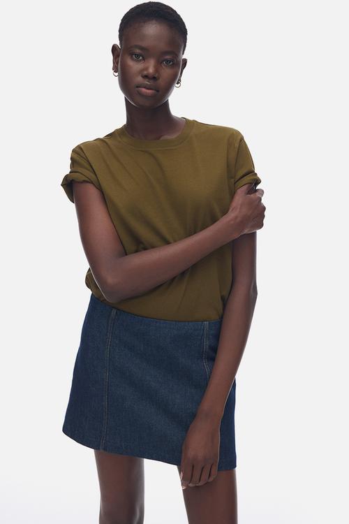 Cotton t-shirt - dark khaki green 