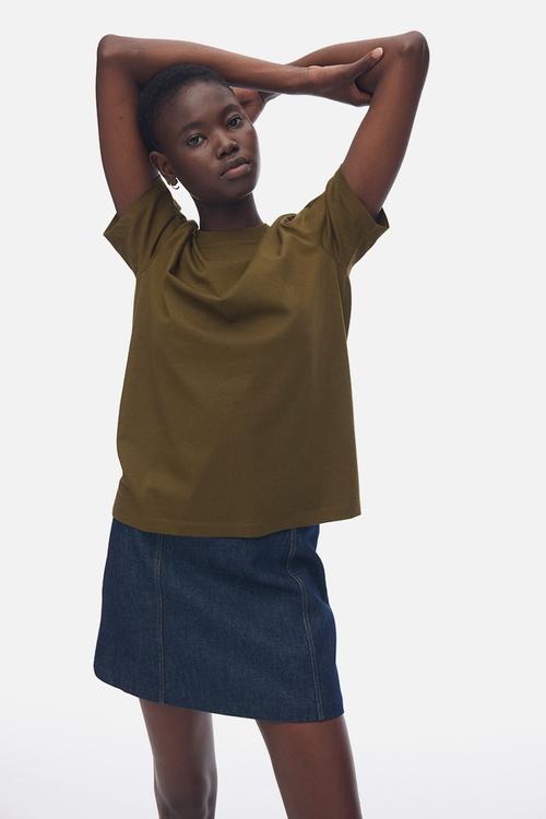 Cotton t-shirt - dark khaki green 