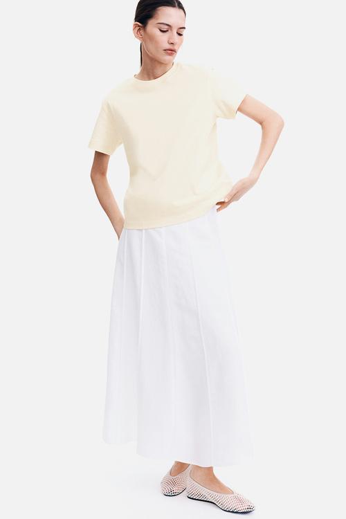 Oversized cotton t-shirt -  light yellow