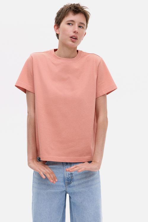 Oversized cotton t-shirt - light coral pink 