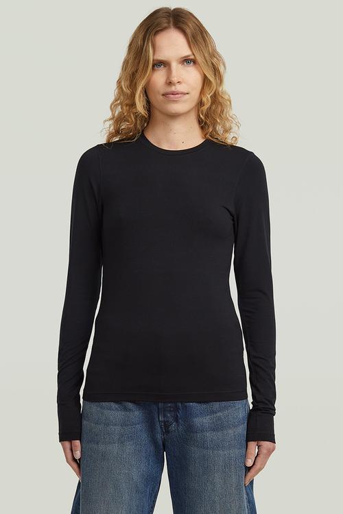 Crew slim t l\s wmn - black