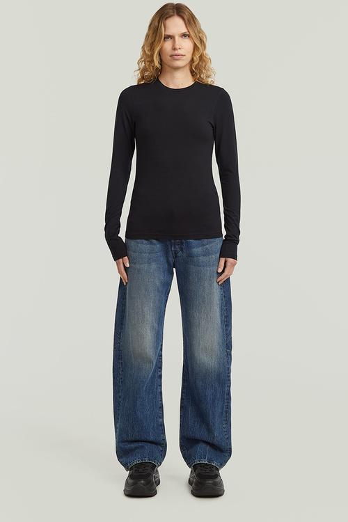 Crew slim t l\s wmn - black