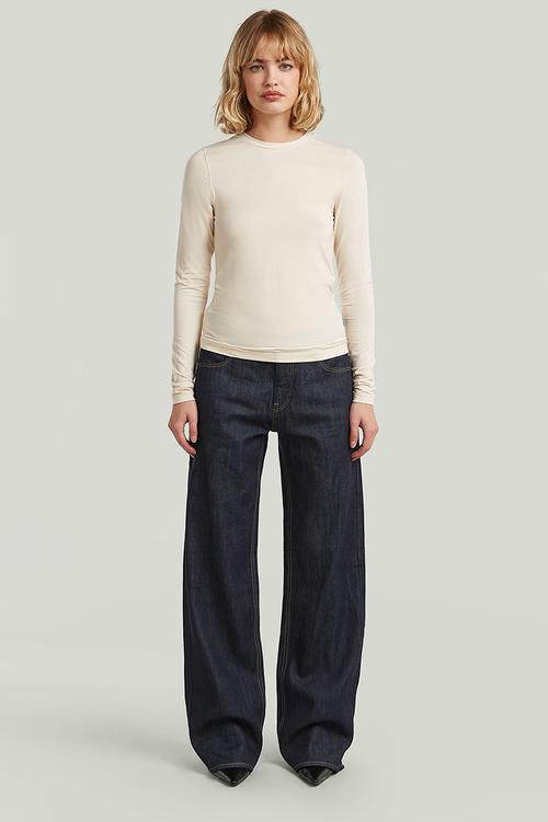 Crew slim t l\s wmn - white