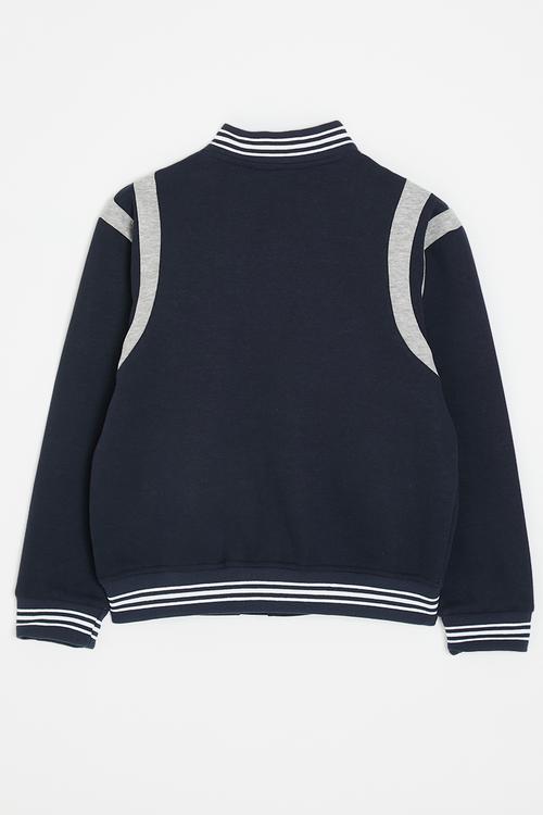 Baseball jacket - navy/white