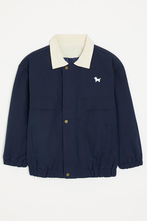 Barn jacket - navy blue/cream
