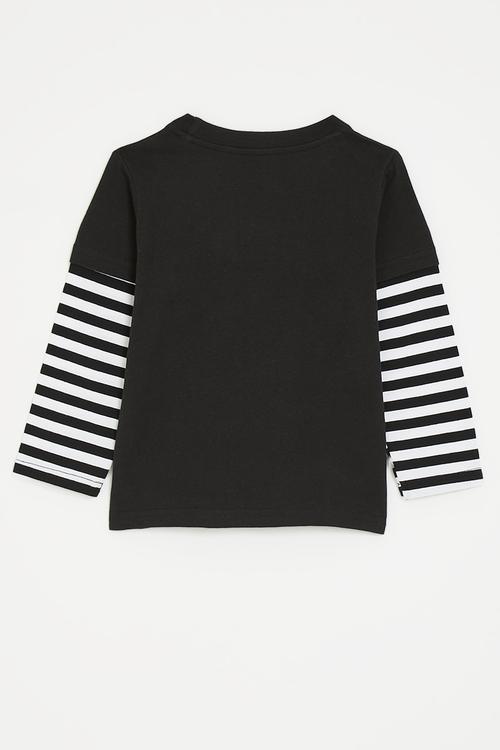 Dino twofer tee - black/black stripe/multi
