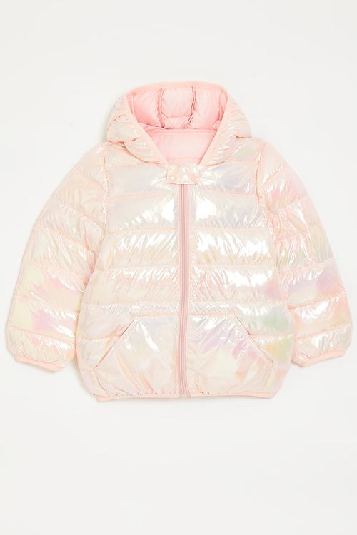 Puffer with bear ears - pink shimmer