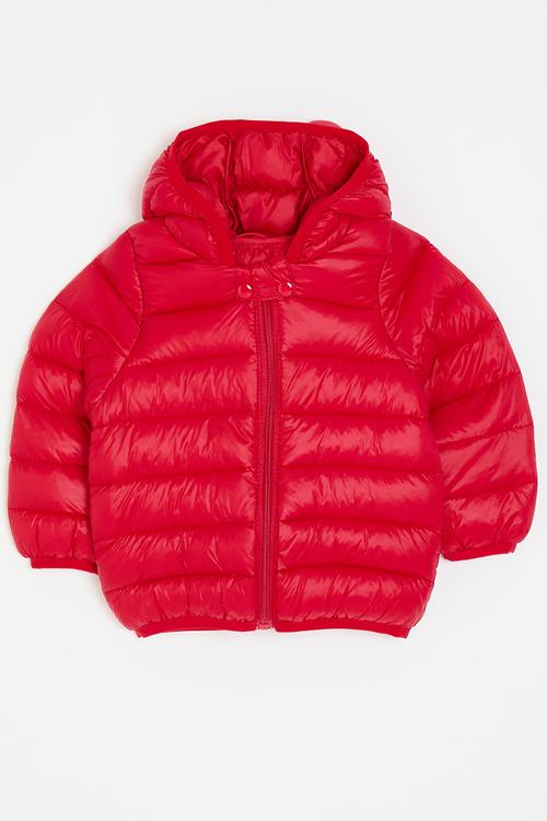 Puffer with bear ears - red