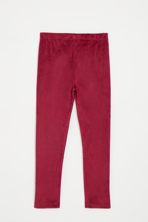 Velour leggings - ruby red