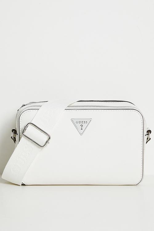 Viviette mini zip crossbody bag - white