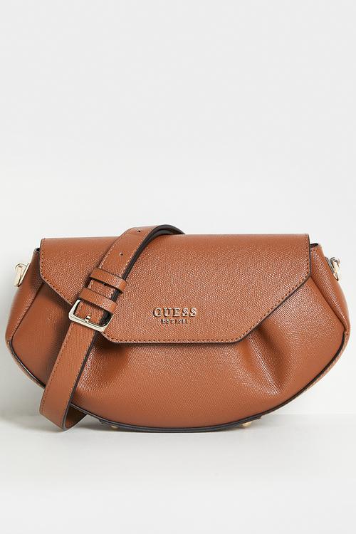 Amorette flap crossbody bag - cognac