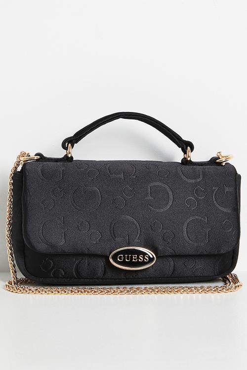 Sunset top handle crossbody bag- black