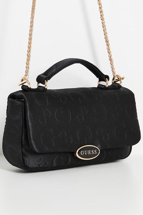 Sunset top handle crossbody bag- black